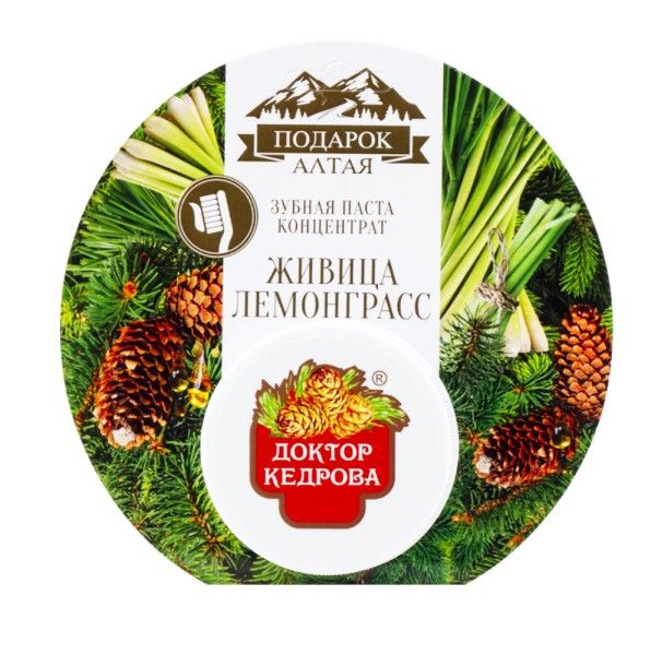 Изображение товара Зубная паста концентрат Живица с лемонграссом Доктор Кедрова 35г Зубная паста концентрат Живица с лемонграссом Доктор Кедрова 35г фотография