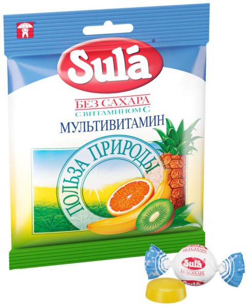 Изображение товара Леденцы Sula без сахара Мультивитамин 60г Леденцы Sula без сахара Мультивитамин 60г фотография