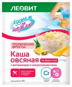 Каша худеем за неделю овсяная тропические фрукты леовит 40г